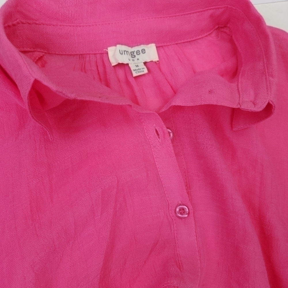 Umgee Pink Oversized Tunic Top Sz M - Picture 5 of 12